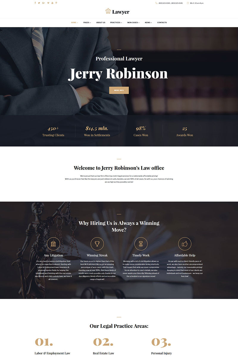 Lawyer  attorney multipage website template 62274 original