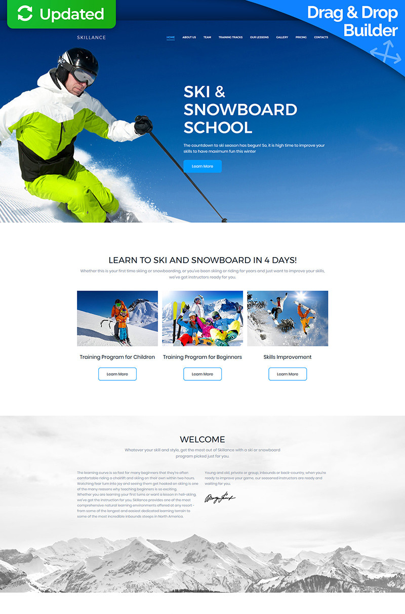 Ski  snowboard school premium moto cms 3 template 64215 original