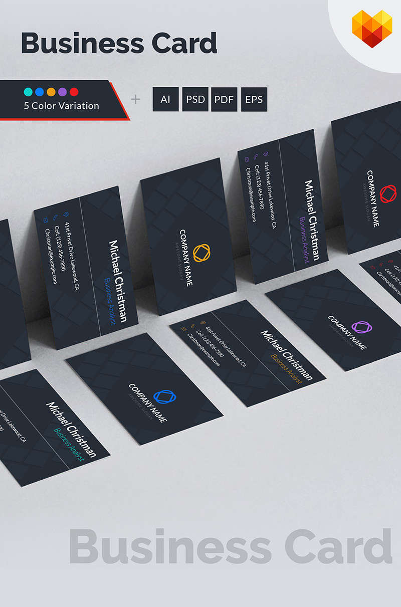 Business card template for business analyst corporate identity template 68050 original
