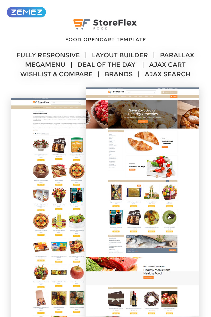 Storeflex food responsive opencart template 63371 original
