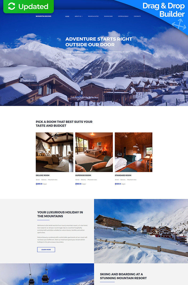 Mountainking mountain hotel premium moto cms 3 template 65287 original