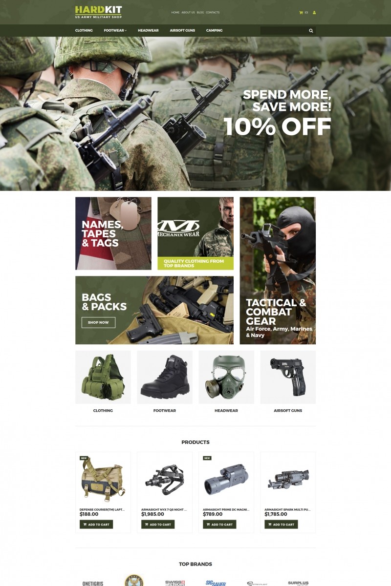 Hardkit us army military store motocms ecommerce template 66562 original