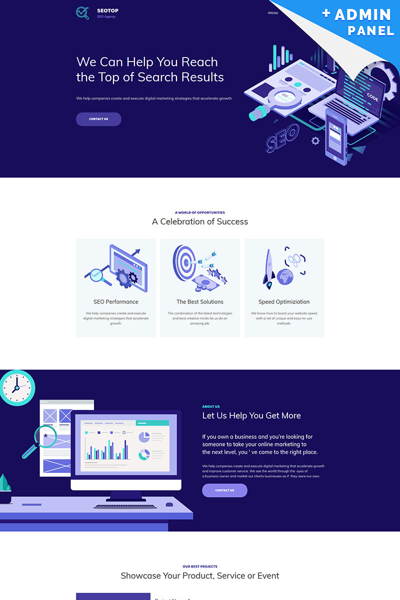 Seo agency motocms 3 landing page template 67968 original