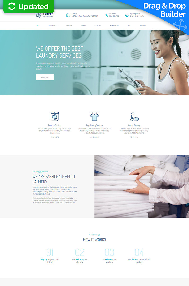 Laundromats laundry and dry cleaning premium moto cms 3 template 65299 original