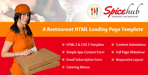 01 spicehub restaurant landing page preview.  large preview