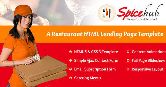 Box 01 spicehub restaurant landing page preview.  large preview