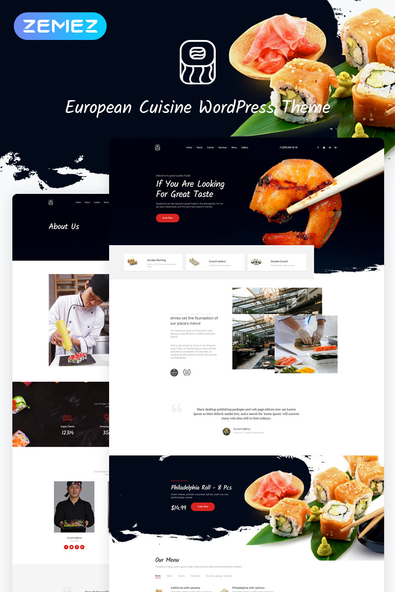 European cuisine wordpress theme 53766 original