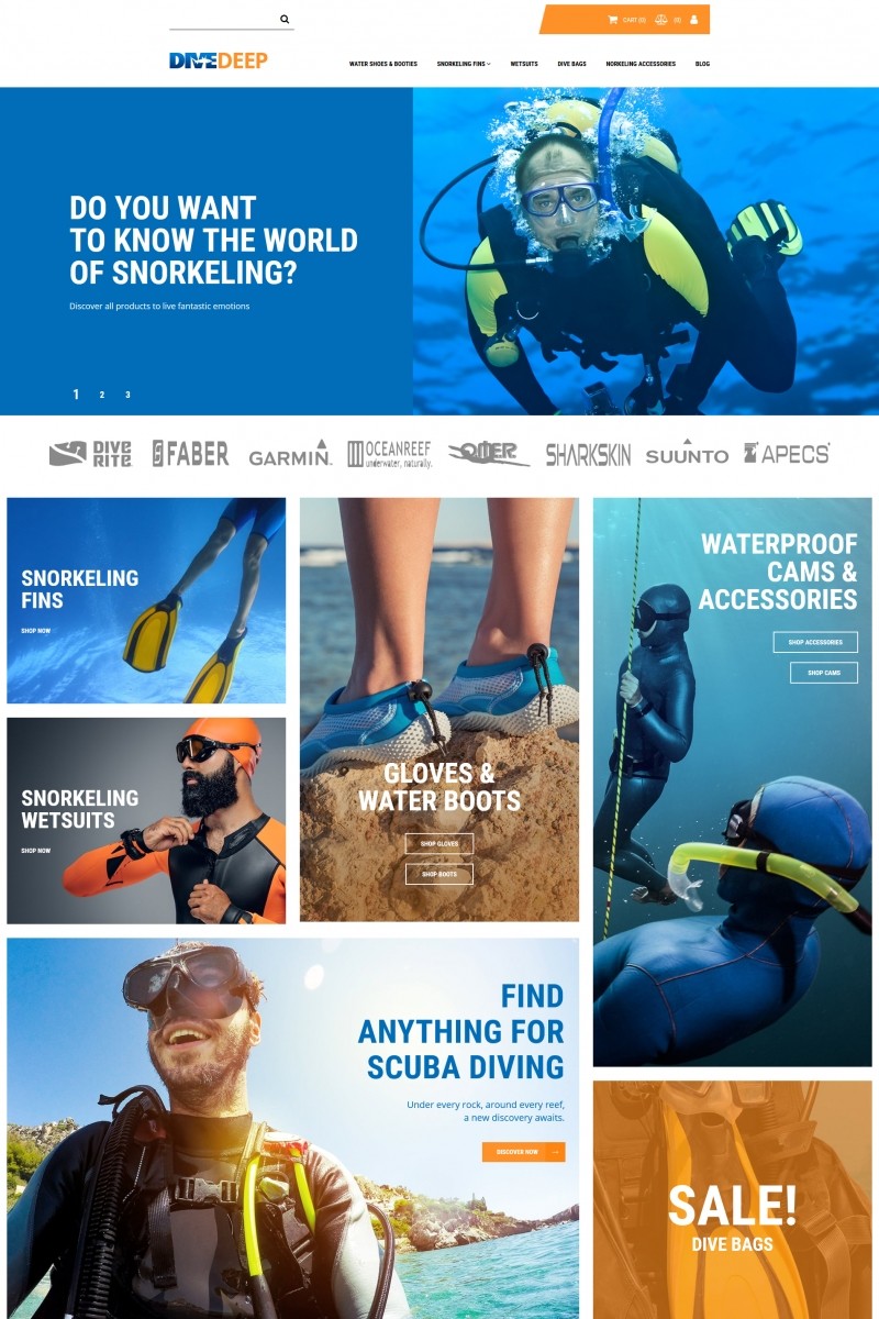 Divedeep snorkeling gear store motocms ecommerce template 71469 original
