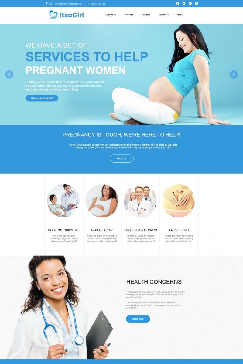 Itsagirl pregnancy center moto cms html template 68018 original