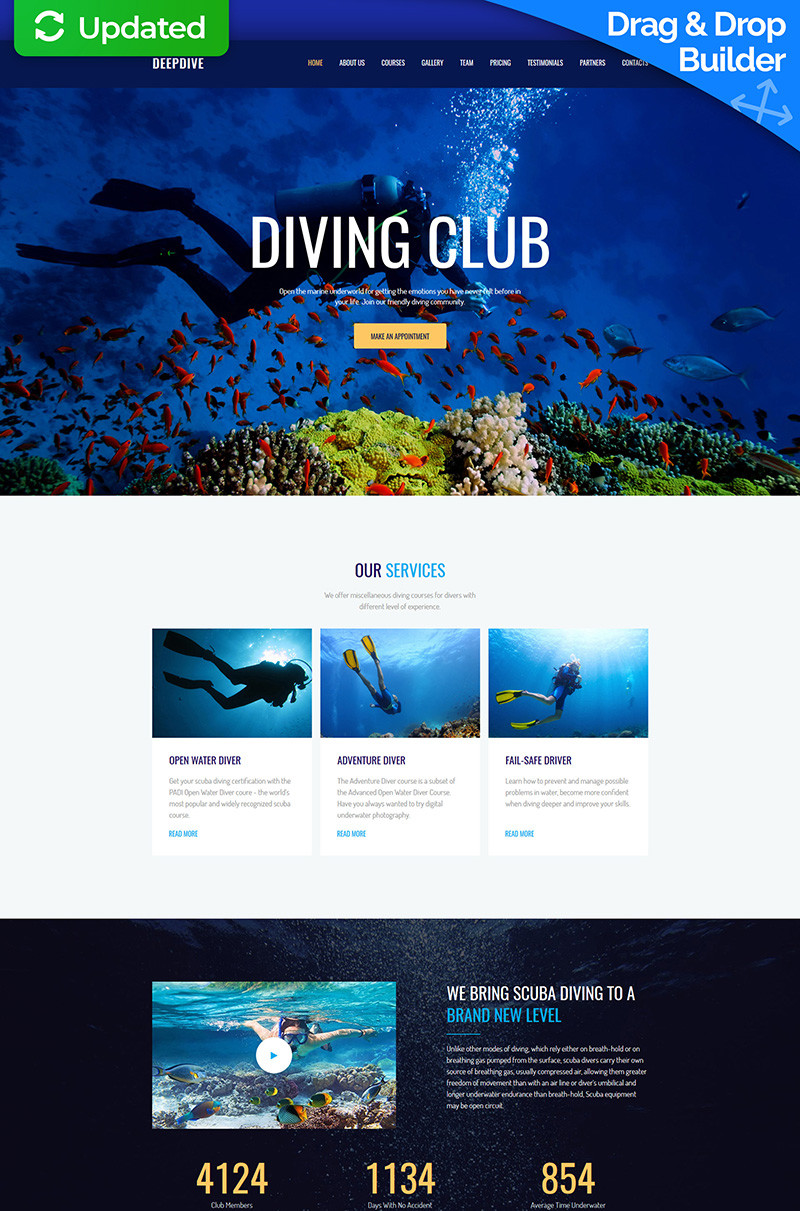 Deepdive sports  outdoors  diving moto cms 3 template 63474 original