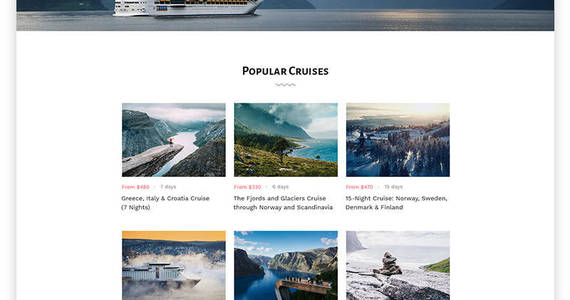 Box cruise beautiful cruise company multipage html website template 64431 original