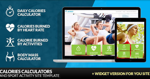 Box 01 activity calories calculators and sport site template.  large preview