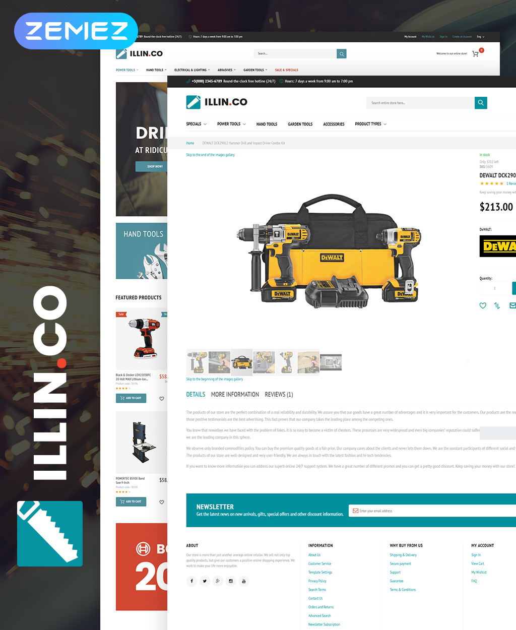 Illinco tools  equipment magento theme 63976 original
