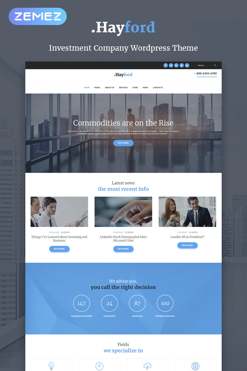 Hayford investment consulting services responsive wordpress theme 60053 original