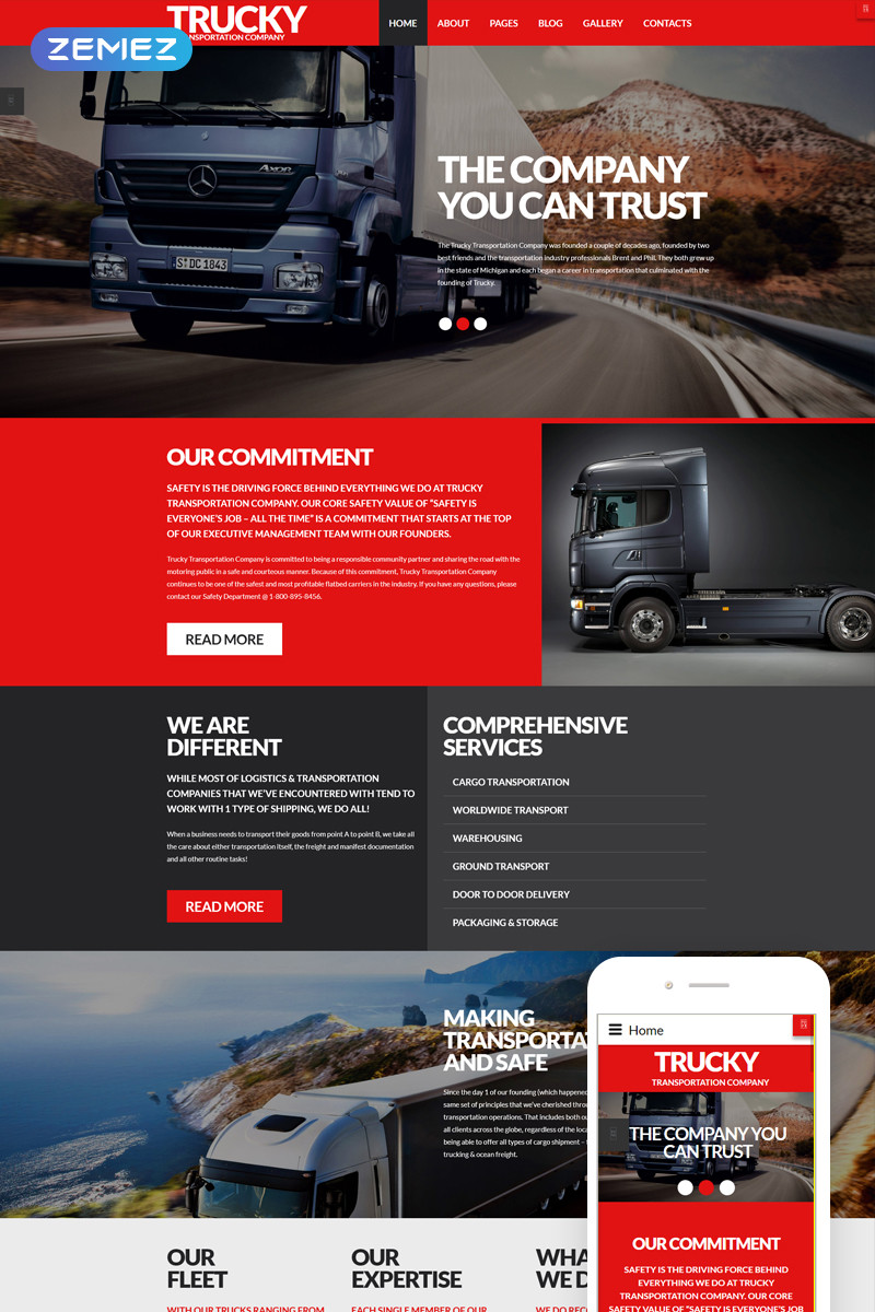 Trucky transportation responsive joomla template 62150 original