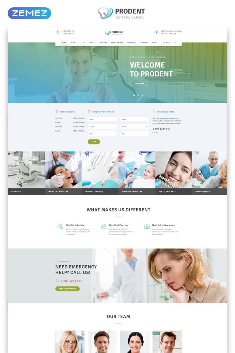Prodent dentistry multipage clean bootstrap html website template 58646 original