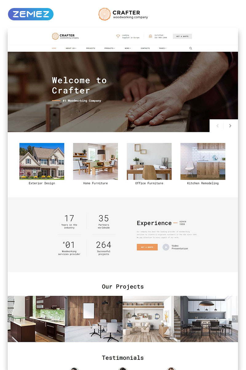 Crafter interior multipage classic html bootstrap website template 61235 original
