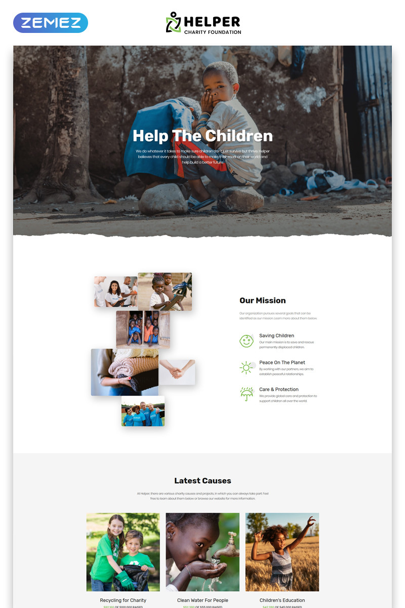 Helper charity foundation multipage classic html5 bootstrap website template 57666 original