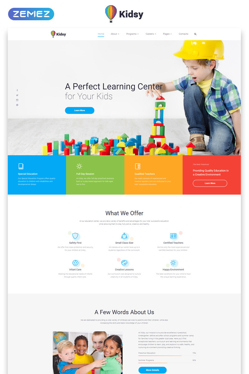 Kidsy learning center multipage clean html5 website template 46779 original