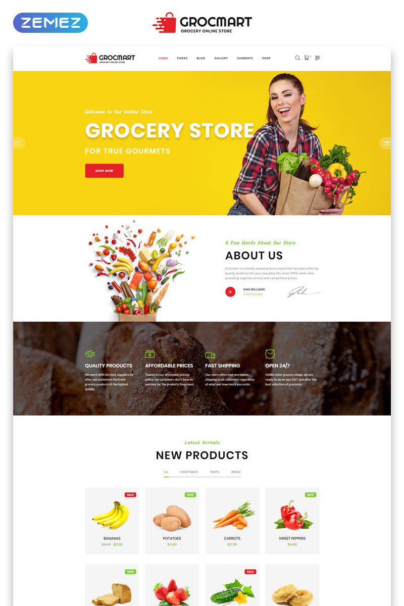 Grocmart grocery store multipage classic html website template 47684 original