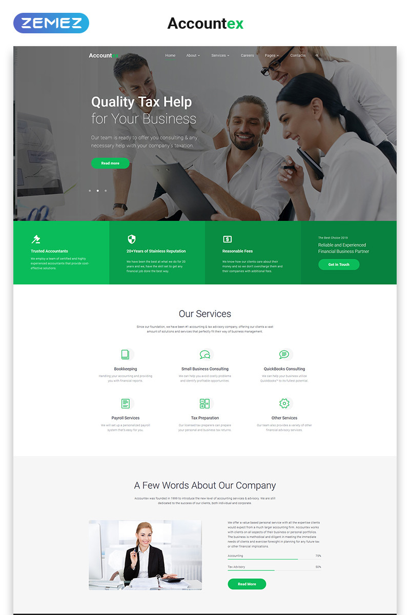 Accountex accounting clean multipage html website template 61385 original
