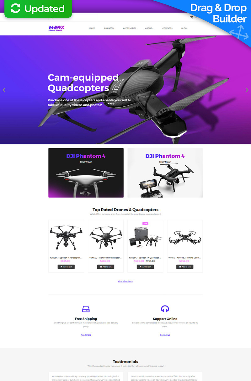Moox drone store motocms ecommerce template 65052 original