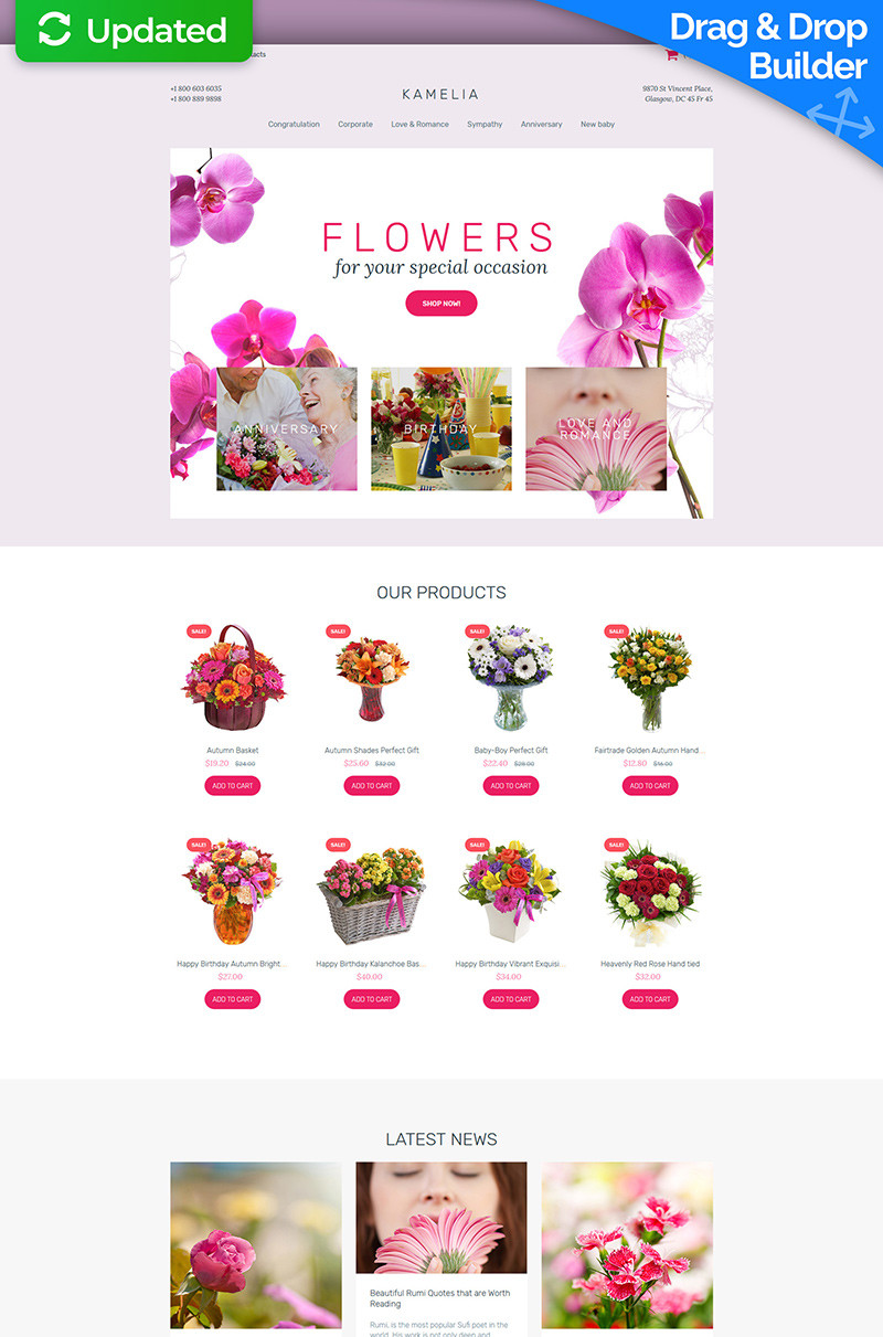 Flower shop responsive motocms ecommerce template 63718 original