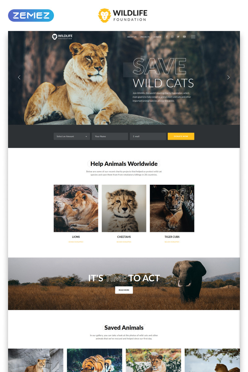Wildlife wild life multipage creative html website template 45961 original
