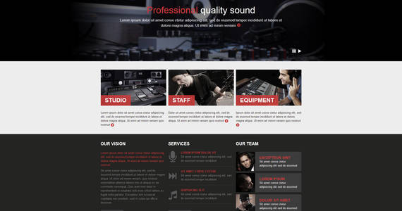 Box recording studio music minimal responsive html website template 46915 original