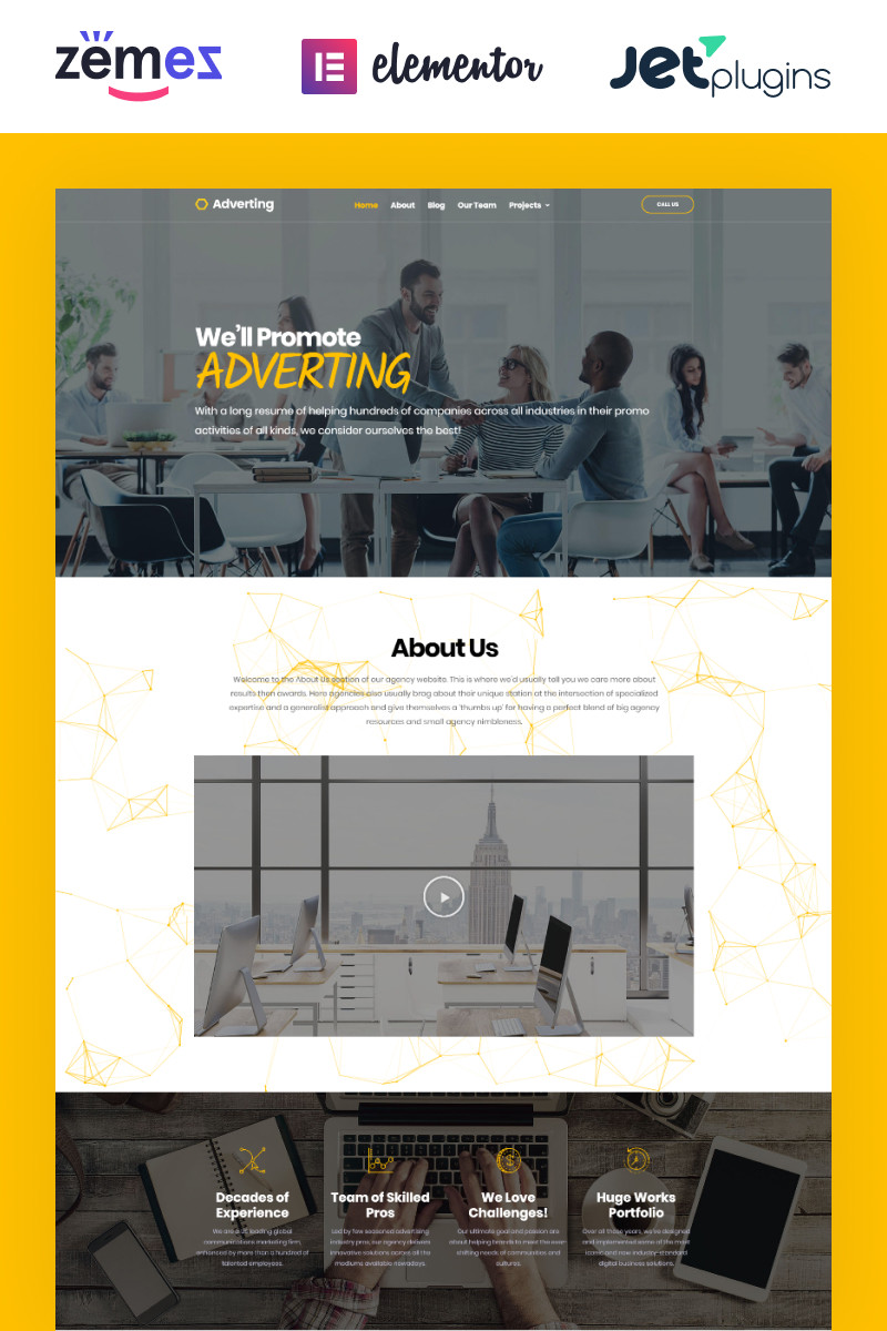 Adverting advertising agency responsive elementor wordpress theme 63935 original