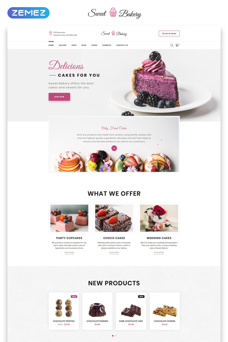Sweet bakery cake shop elegant multipage html website template 52072 original