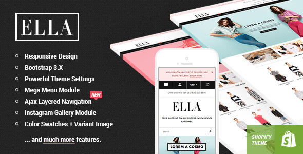 Ella shopify template preview.  large preview