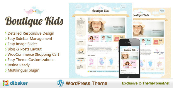 1.creative kids boutique clothing store shop woocommerce theme.  large preview