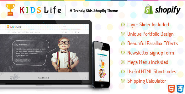 Kids life shopify.  large preview