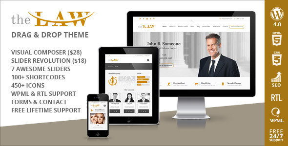 The law lawyer legal attorney wordpress theme drag drop 1.  large preview