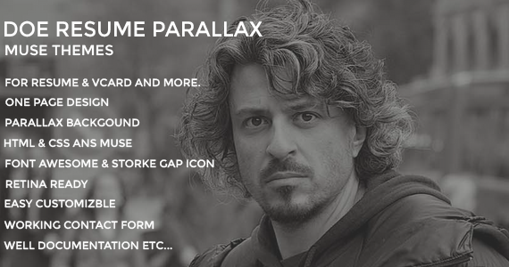 Box 01 doe parallax resume muse template.  large preview
