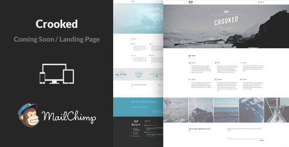 01 crooked minimal multipurpose coming soon landing page html template.  large preview