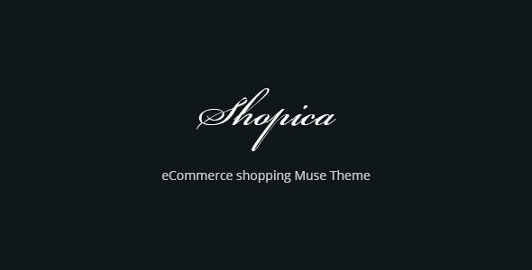 Shopica ecommerce shopping website template muse theme.  large preview