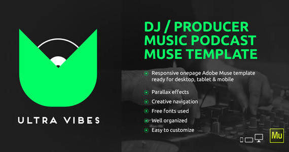 Box ultra vibes dj producer adobe muse template preview.  large preview