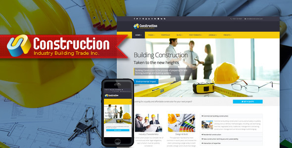 Construction joomla preview.  large preview