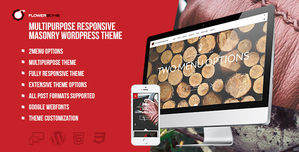 01 flowerbomb multipurpose responsive masonry theme preview.  large preview