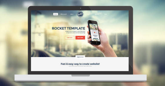 Box 00 rocket psd theme preview.  large preview.  large preview